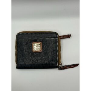 Dooney & Bourke Pebble Grain Leather Black Medium Zip Around Wallet ZR0323BL